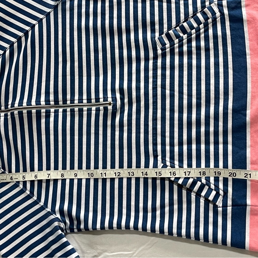 Lilly Pulitzer Half Zip Popover Navy/White/Mellon Striped Pullover Top Sz Sm EUC - Picture 11 of 13